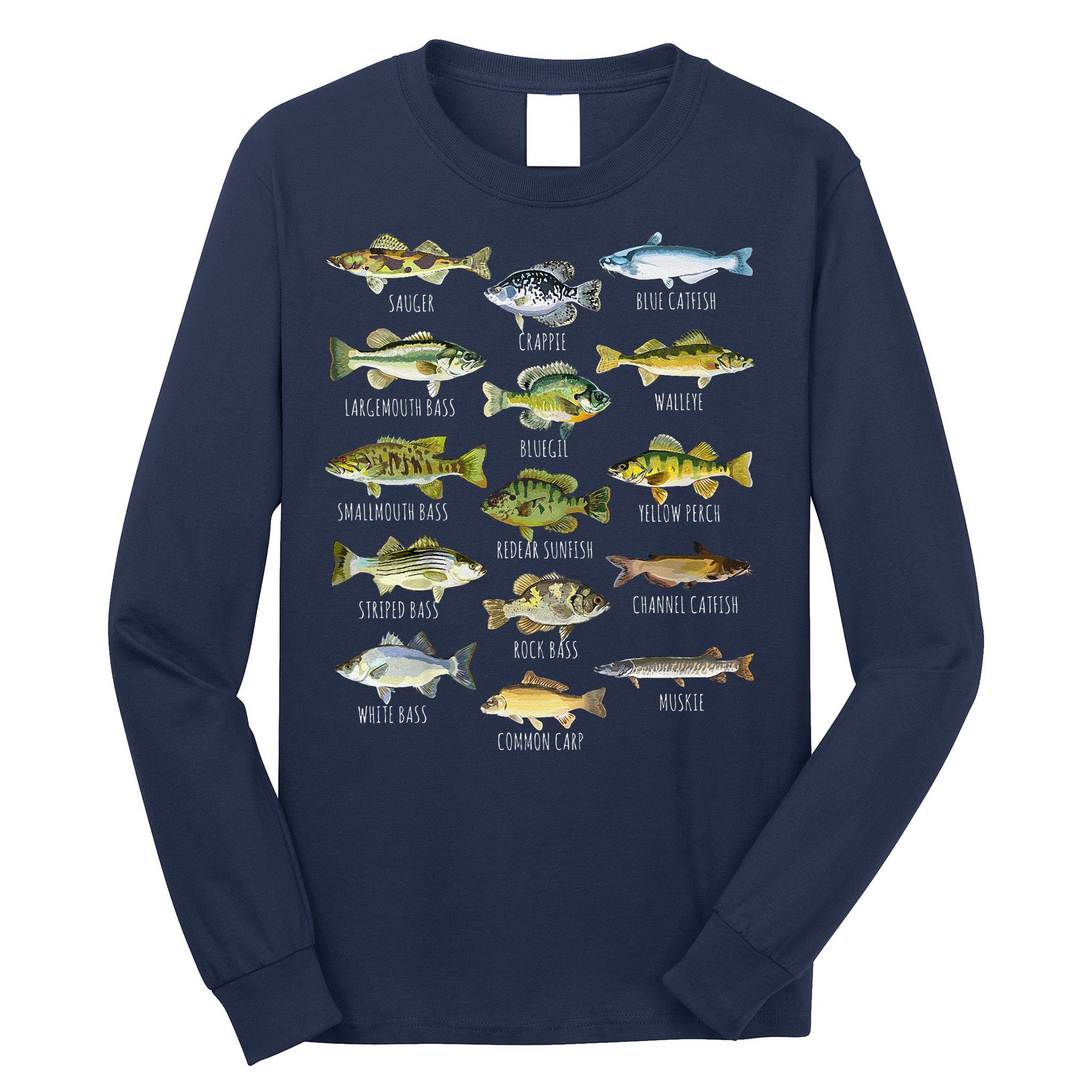 Fish Species Biology Types Of Freshwater Fish Fishing Long Sleeve Shirt