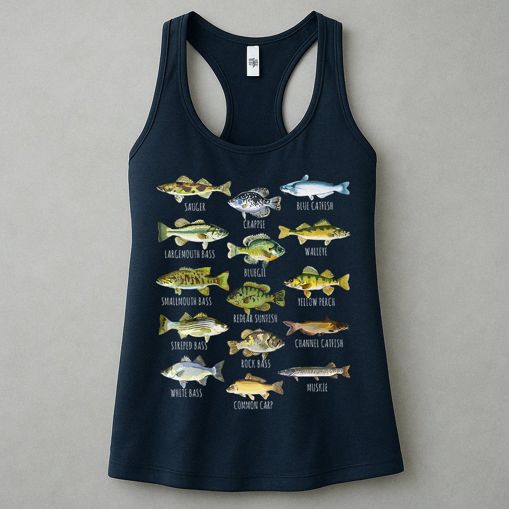 Fish Species Biology Types Of Freshwater Fish Fishing Womens Tank Top