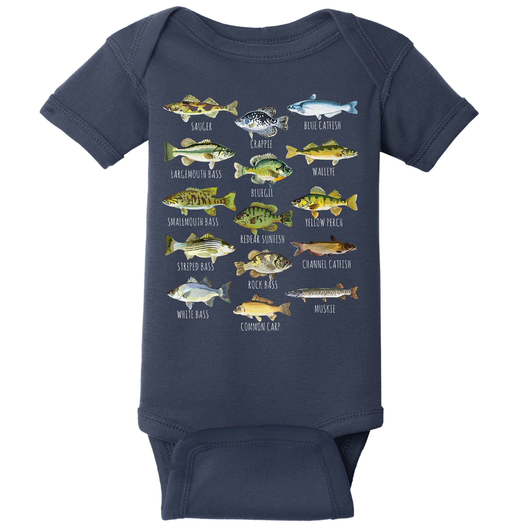 Fish Species Biology Types Of Freshwater Fish Fishing Baby Bodysuit