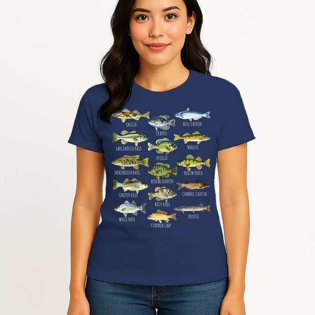 Fish Species Biology Types Of Freshwater Fish Fishing Womens T-Shirt
