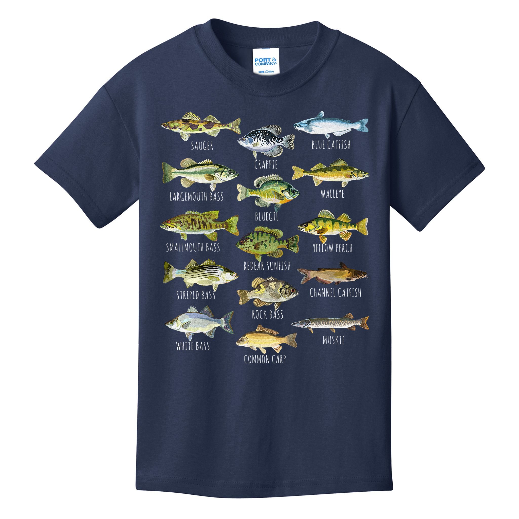 Fish Species Biology Types Of Freshwater Fish Fishing Kids T-Shirt
