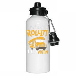 Funny School Bus Driver They See Me Rollin They Waitin Aluminum Water Bottle