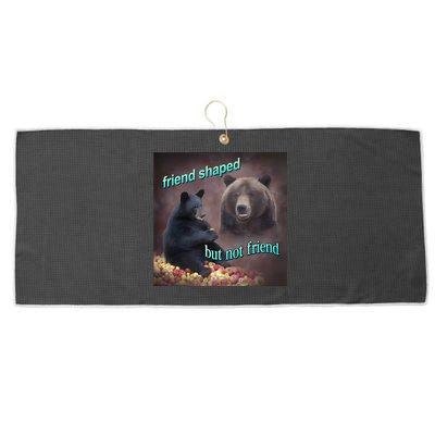 Friend Shaped But Not Friend Bear Large Microfiber Waffle Golf Towel