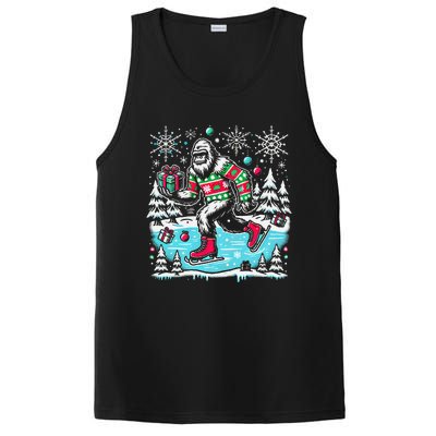 Funny Sweater Bigfoot Xmas Santa Hat Ugly Bigfoot Christmas PosiCharge Competitor Tank