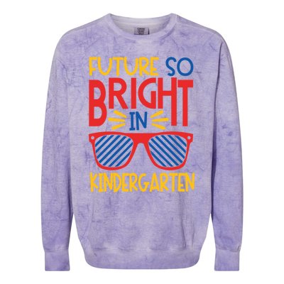 Future So Bright In Kindergarten Sunglasses And Teacher Gift Colorblast Crewneck Sweatshirt