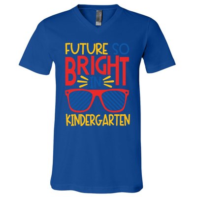 Future So Bright In Kindergarten Sunglasses And Teacher Gift V-Neck T-Shirt