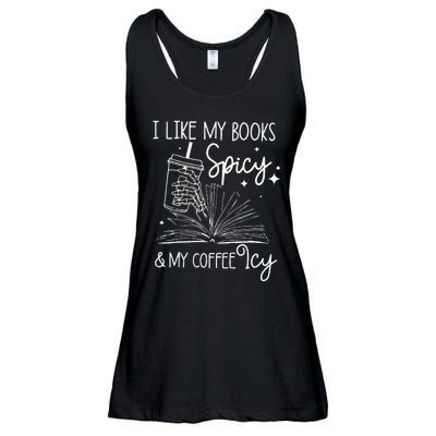 Funny Spicy Books I Like My Books Spicy And My Coffee Icy Ladies Essential Flowy Tank