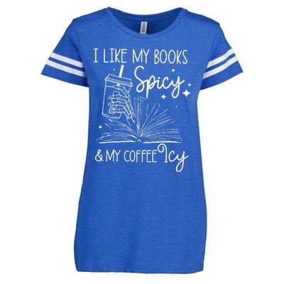 Funny Spicy Books I Like My Books Spicy And My Coffee Icy Enza Ladies Jersey Football T-Shirt