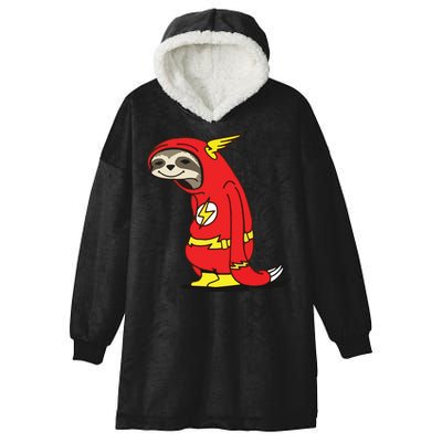 Flash Sloth Cool Nerd Gift For Him Hooded Wearable Blanket
