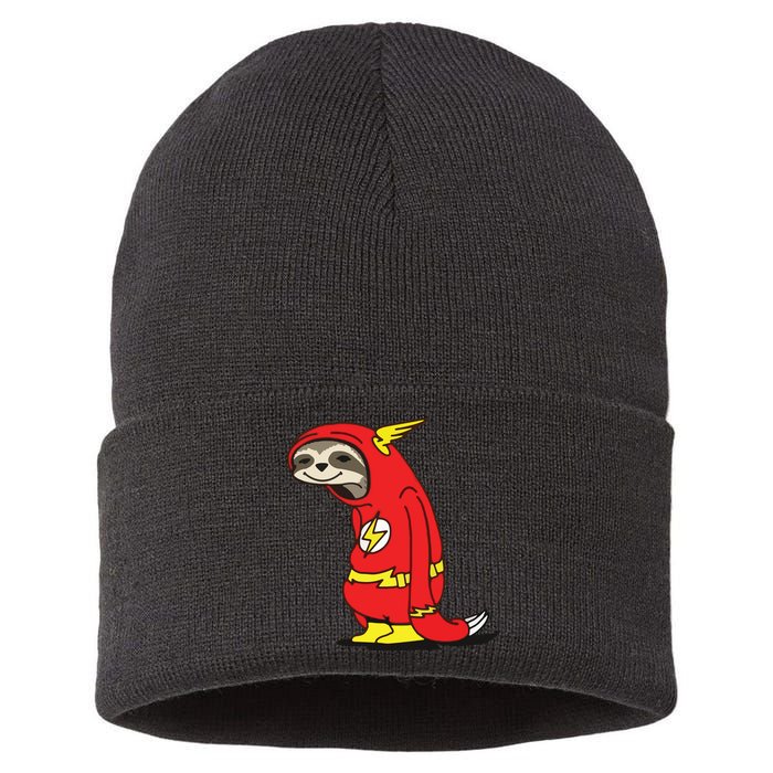 Flash Sloth Cool Nerd Gift For Him Sustainable Knit Beanie