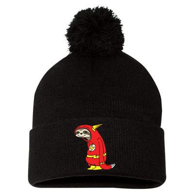 Flash Sloth Cool Nerd Gift For Him Pom Pom 12in Knit Beanie