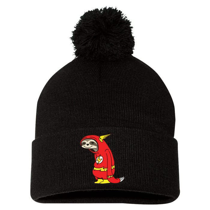 Flash Sloth Cool Nerd Gift For Him Pom Pom 12in Knit Beanie