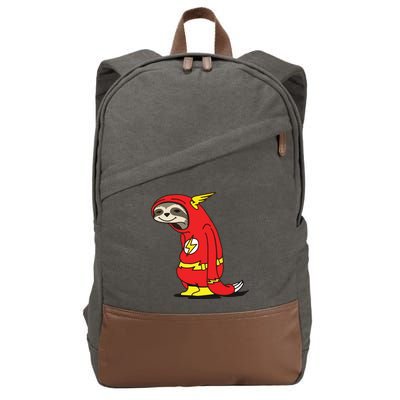Flash Sloth Cool Nerd Gift For Him Cotton Canvas Backpack