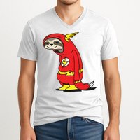 Flash Sloth Cool Nerd Gift For Him V-Neck T-Shirt