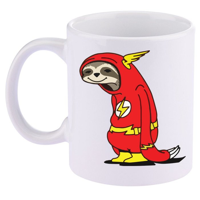 Flash Sloth Cool Nerd Gift For Him 11oz C Handle Ceramic Mug