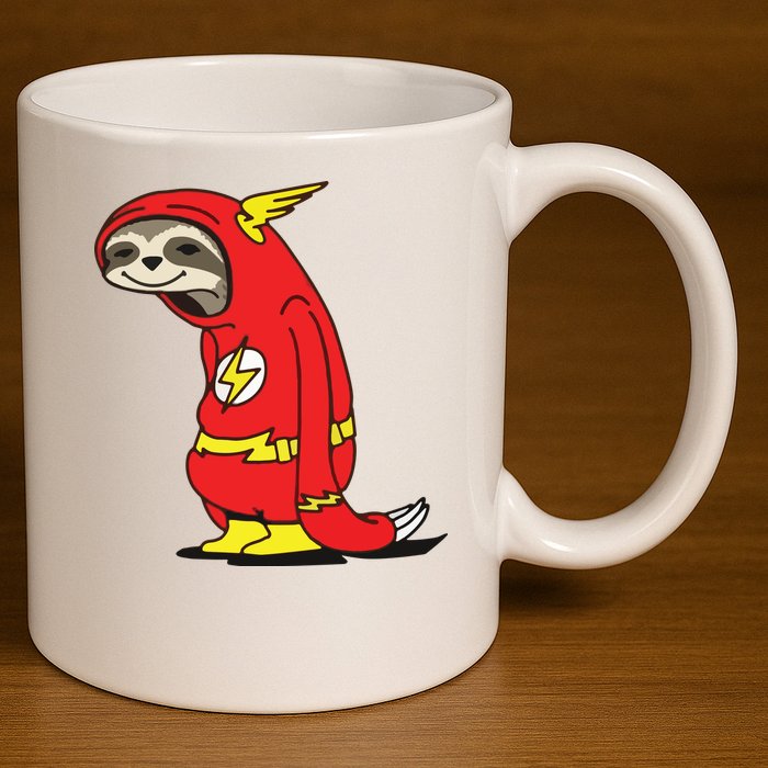 Flash Sloth Cool Nerd Gift For Him 11oz C Handle Ceramic Mug