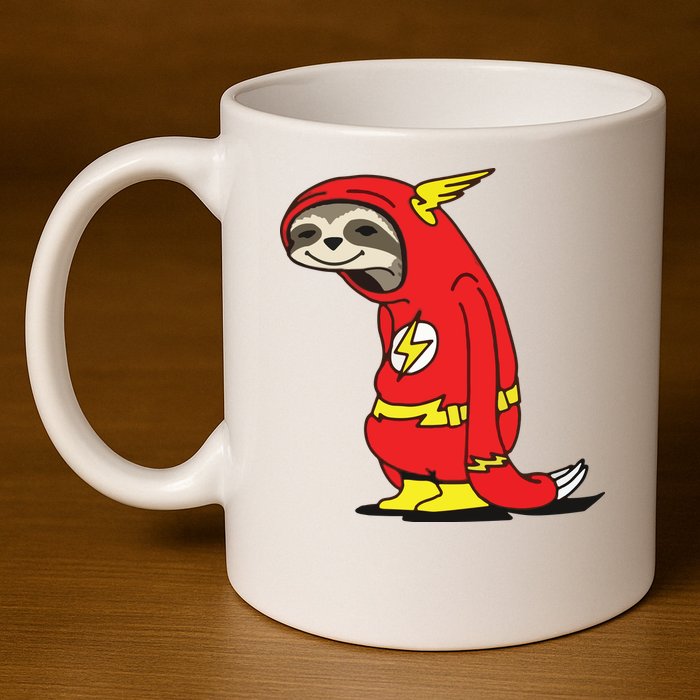 Flash Sloth Cool Nerd Gift For Him 11oz C Handle Ceramic Mug