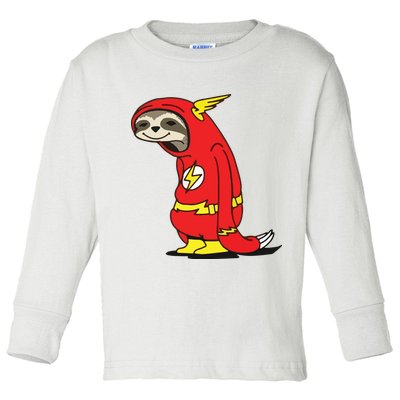 Flash Sloth Cool Nerd Gift For Him Toddler Long Sleeve Shirt