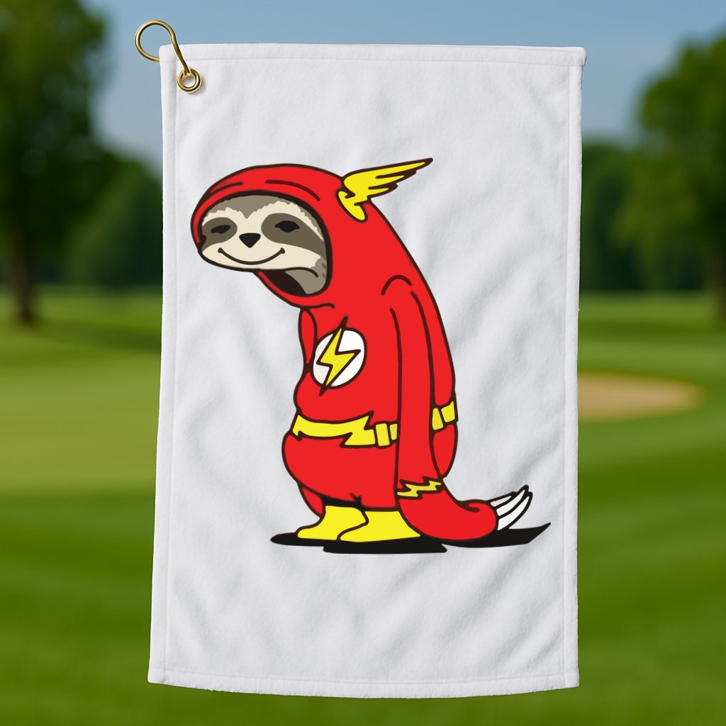 Flash Sloth Cool Nerd Gift For Him Golf Towel