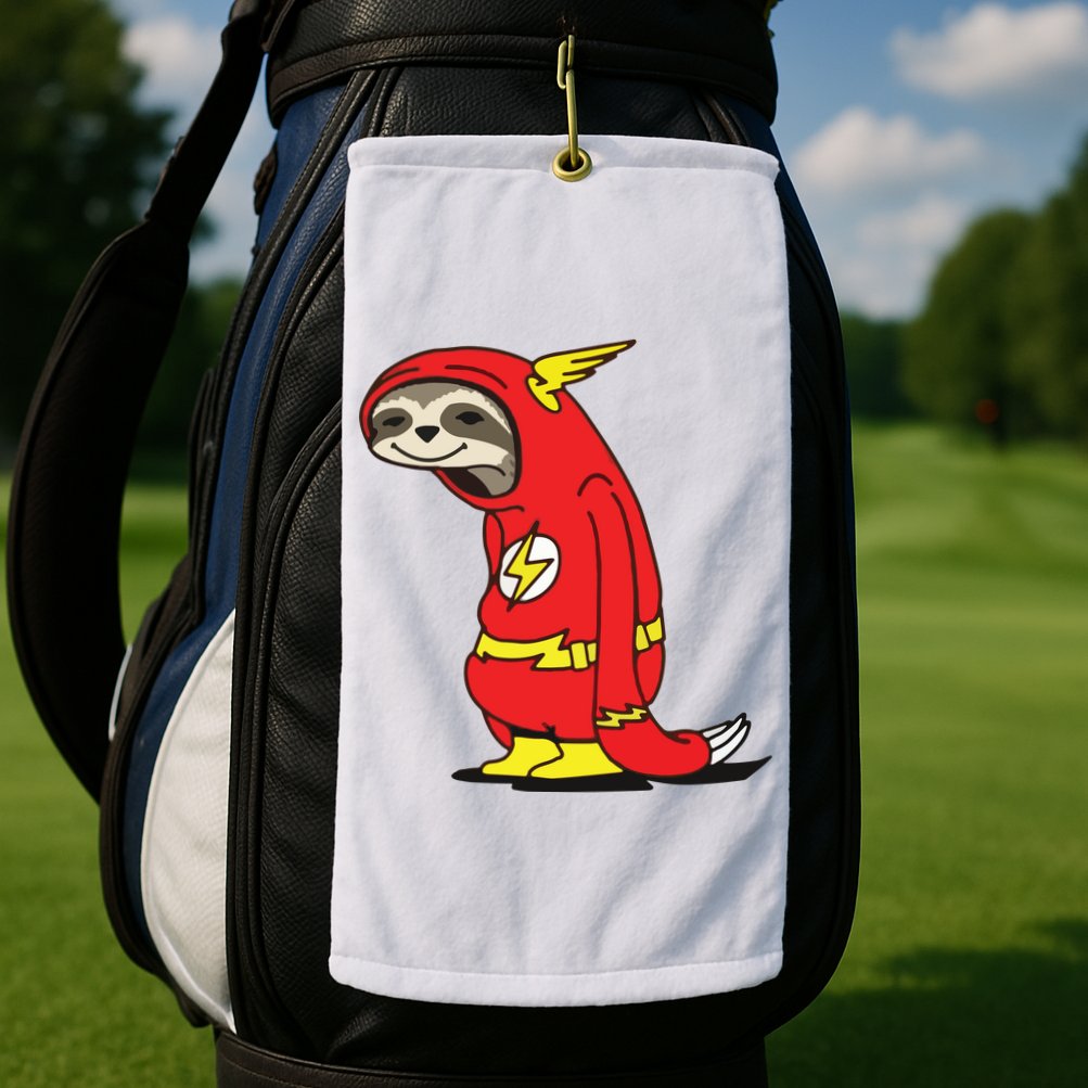Flash Sloth Cool Nerd Gift For Him Golf Towel