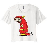 Flash Sloth Cool Nerd Gift For Him Women's Crop Top Tee