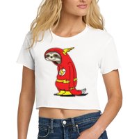 Flash Sloth Cool Nerd Gift For Him Women's Crop Top Tee