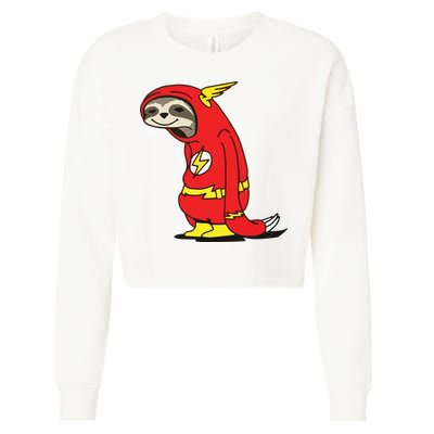 Flash Sloth Cool Nerd Gift For Him Cropped Pullover Crew