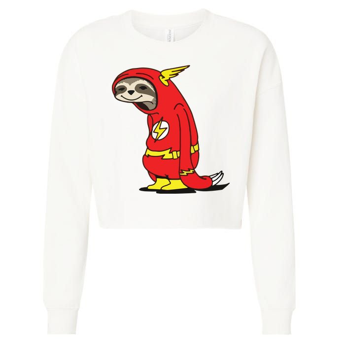 Flash Sloth Cool Nerd Gift For Him Cropped Pullover Crew