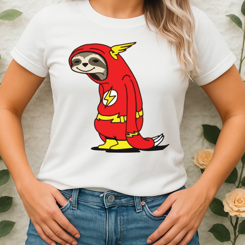 Flash Sloth Cool Nerd Gift For Him Womens T-Shirt