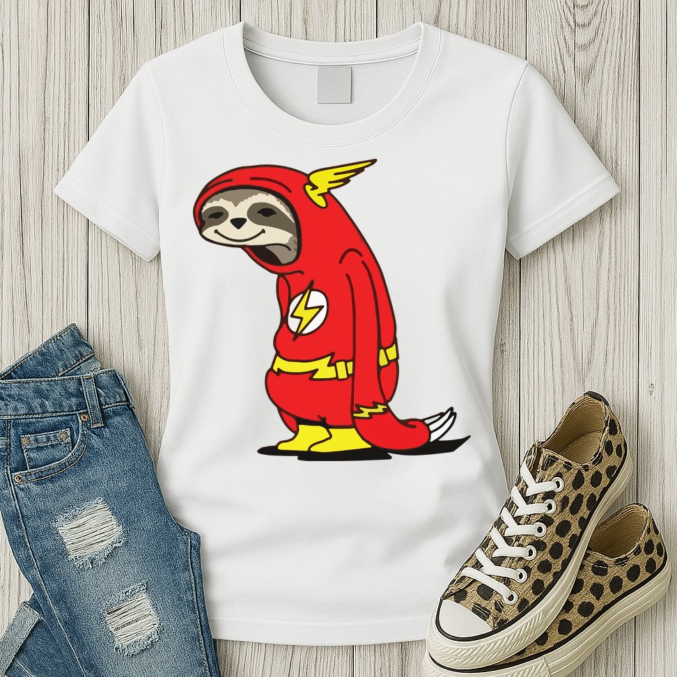 Flash Sloth Cool Nerd Gift For Him Womens T-Shirt