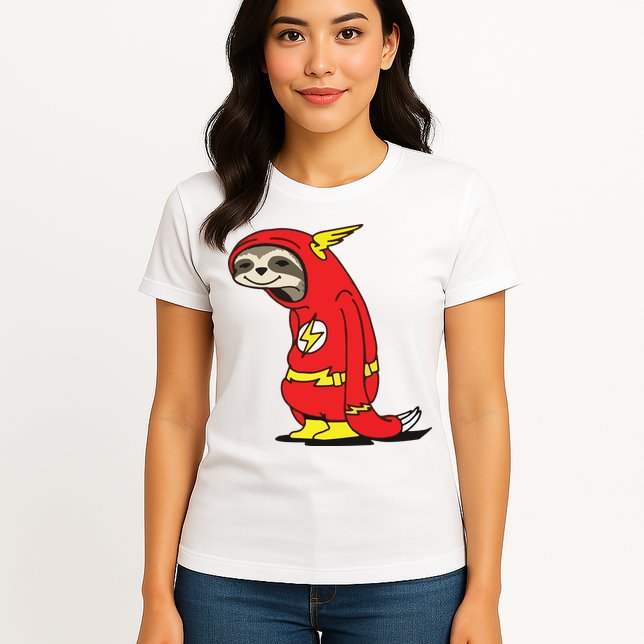 Flash Sloth Cool Nerd Gift For Him Womens T-Shirt