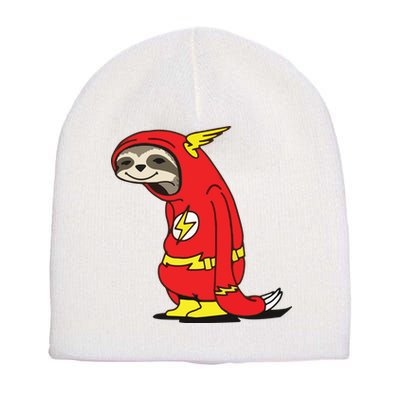 Flash Sloth Cool Nerd Gift For Him Short Acrylic Beanie