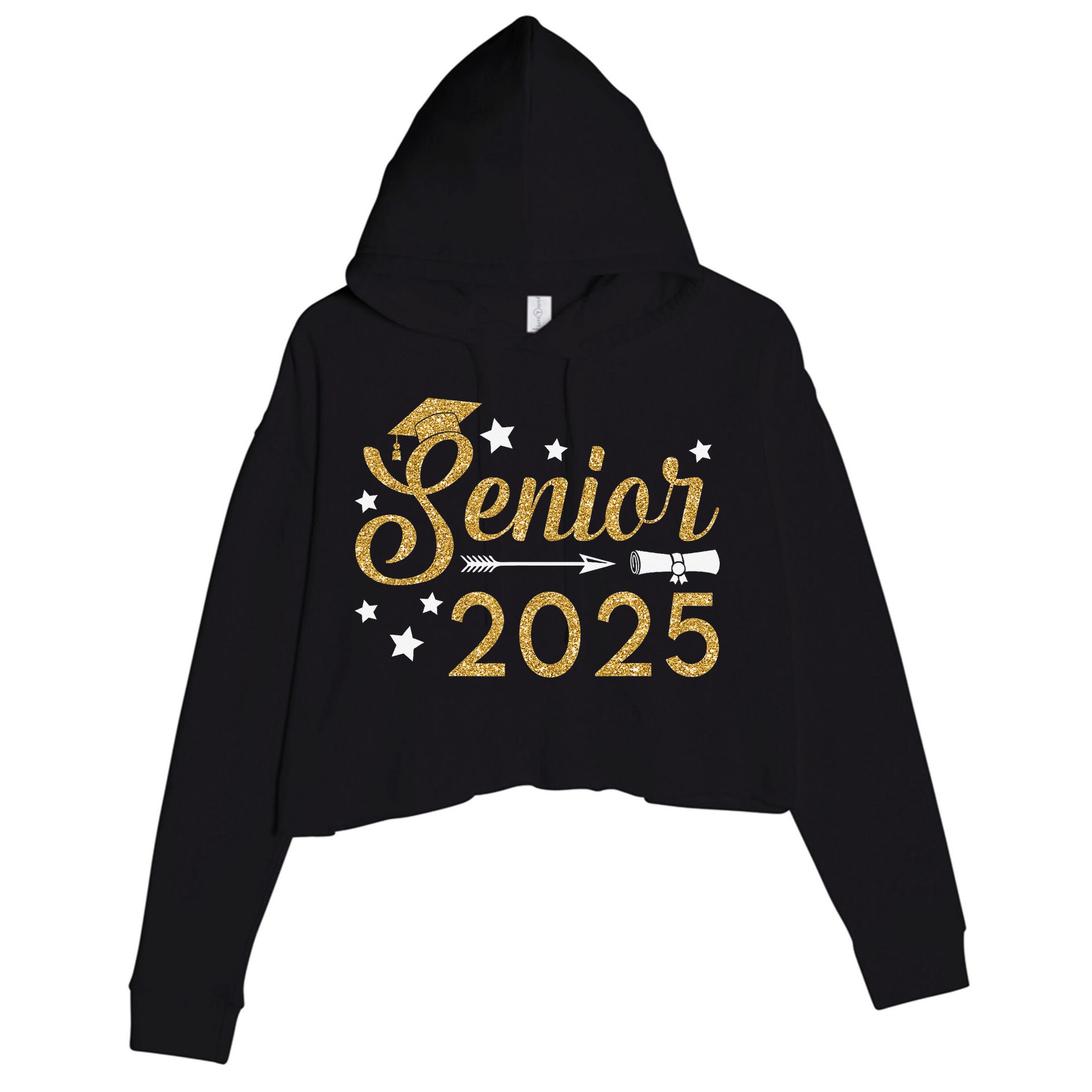 Funny Senior Class Of 2025 College Graduation Gift For Crop Fleece Hoodie