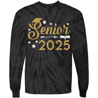 Funny Senior Class Of 2025 College Graduation Gift For Tie-Dye Long Sleeve Shirt