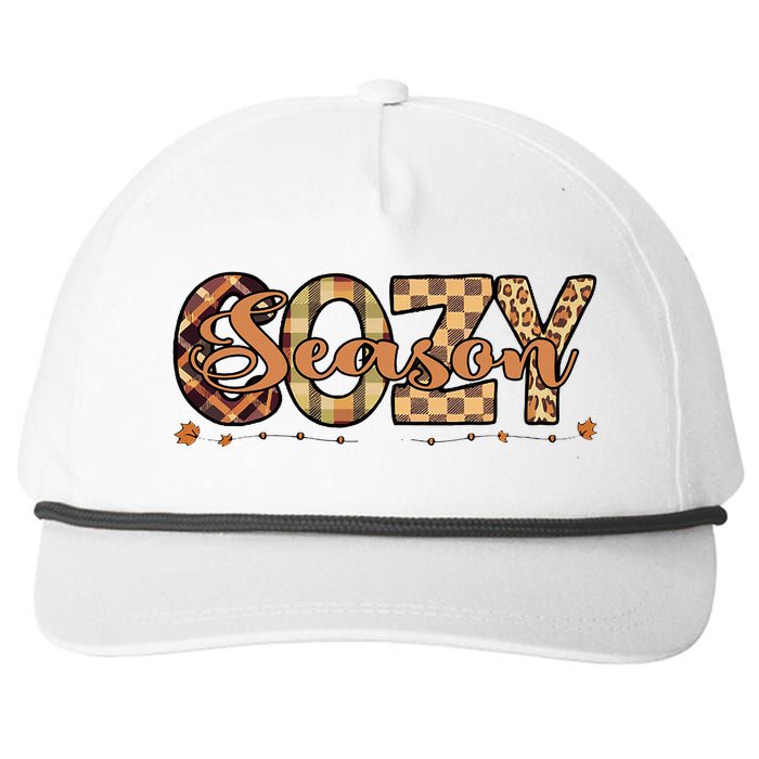 Fall Season Cozy Vibes Vintage Cute Winter Quote Snapback Five-Panel Rope Hat