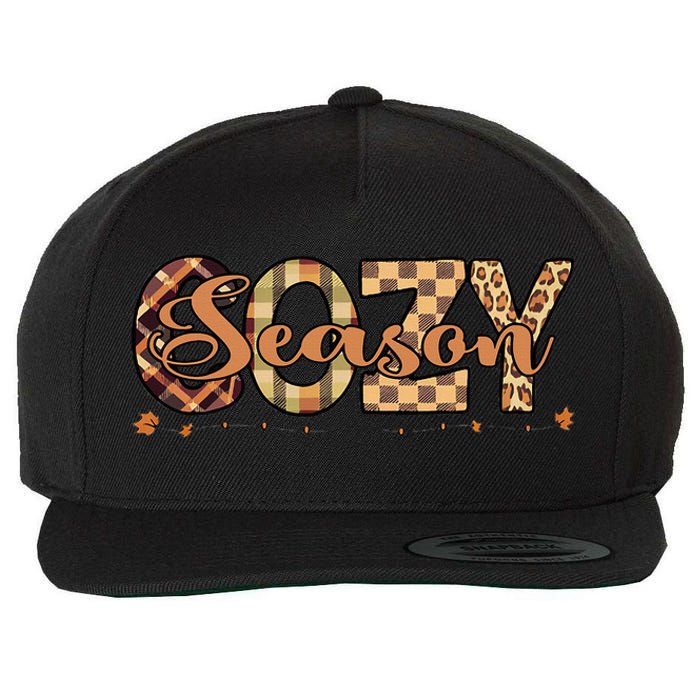 Fall Season Cozy Vibes Vintage Cute Winter Quote Wool Snapback Cap