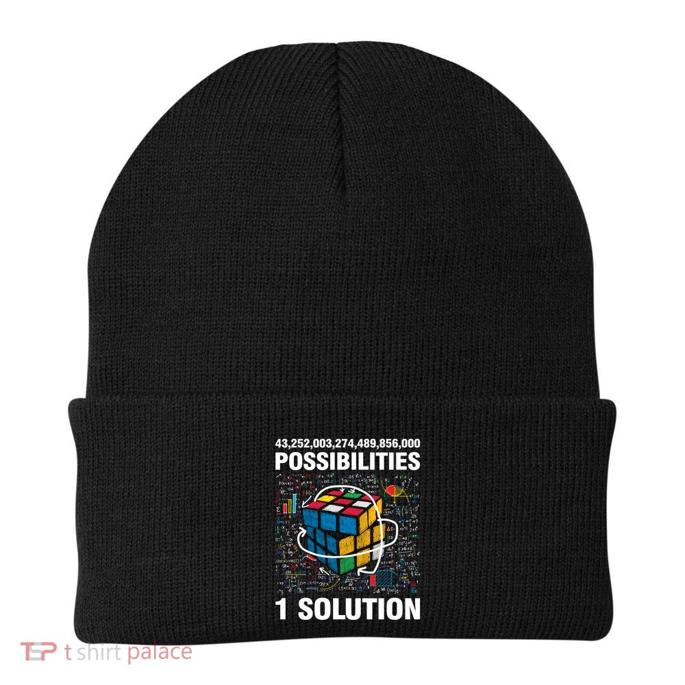 Funny Speed Cubing One Solution Math Lovers Great Gift Knit Cap Winter Beanie