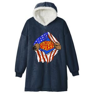 Funny Super Clinical Nurse Hero Job Funny Gift Hooded Wearable Blanket