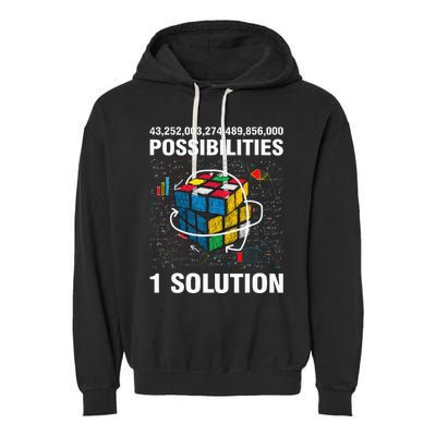 Funny Speed Cubing One Solution Math Lovers Girls Garment-Dyed Fleece Hoodie