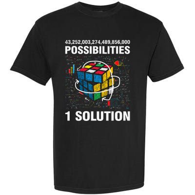 Funny Speed Cubing One Solution Math Lovers Girls Garment-Dyed Heavyweight T-Shirt