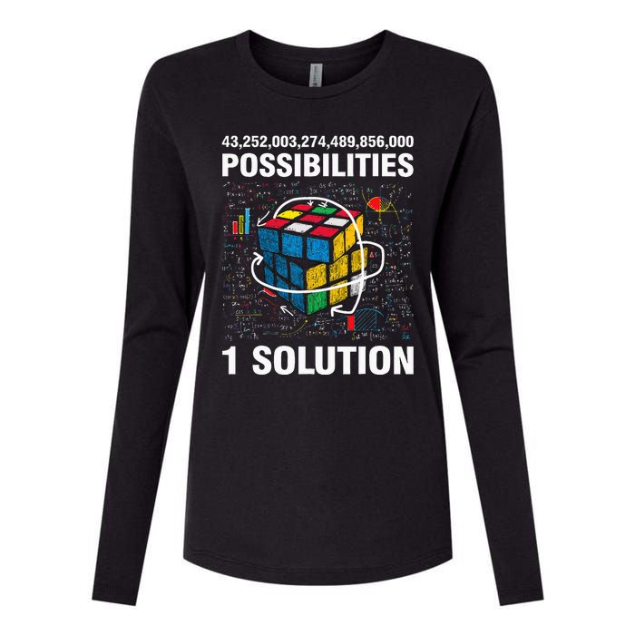 Funny Speed Cubing One Solution Math Lovers Girls Womens Cotton Relaxed Long Sleeve T-Shirt