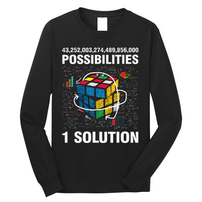 Funny Speed Cubing One Solution Math Lovers Girls Long Sleeve Shirt