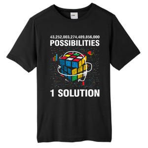 Funny Speed Cubing One Solution Math Lovers Girls Tall Fusion ChromaSoft Performance T-Shirt