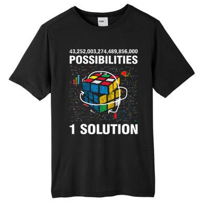 Funny Speed Cubing One Solution Math Lovers Girls Tall Fusion ChromaSoft Performance T-Shirt