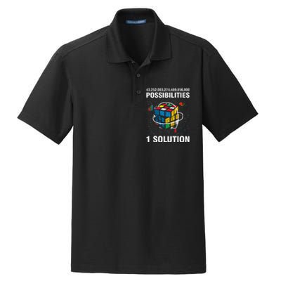 Funny Speed Cubing One Solution Math Lovers Girls Dry Zone Grid Polo