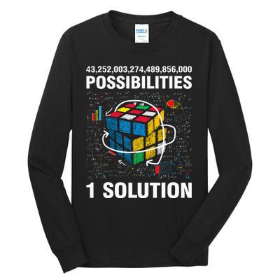 Funny Speed Cubing One Solution Math Lovers Girls Tall Long Sleeve T-Shirt