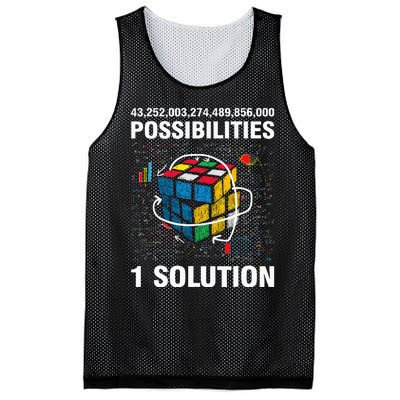 Funny Speed Cubing One Solution Math Lovers Girls Mesh Reversible Basketball Jersey Tank