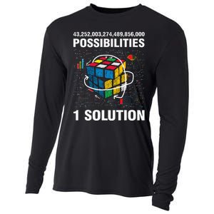 Funny Speed Cubing One Solution Math Lovers Girls Cooling Performance Long Sleeve Crew