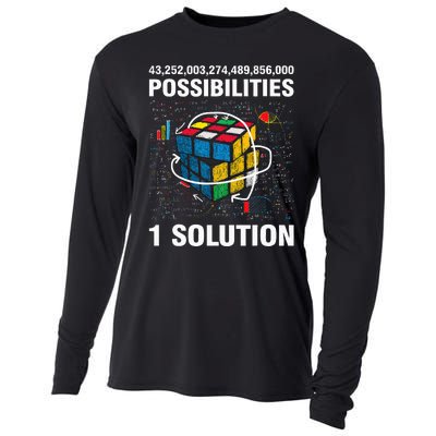 Funny Speed Cubing One Solution Math Lovers Girls Cooling Performance Long Sleeve Crew