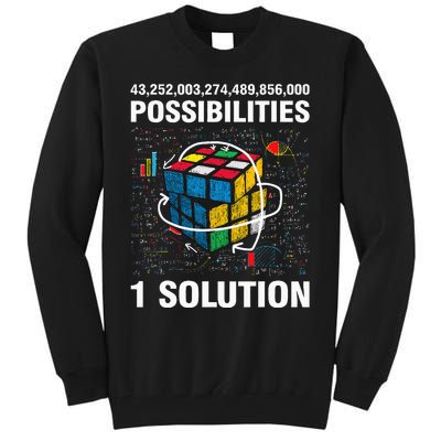 Funny Speed Cubing One Solution Math Lovers Girls Tall Sweatshirt